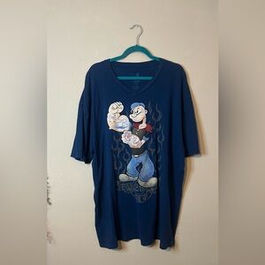 Navy Blue Popeye Graphic T-Shirt xxl